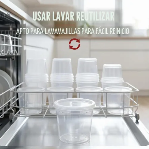 Vista 7 de Mr Miracle Recipientes transparentes de 16 onzas con tapas. Paquete de 12 recipientes herméticos de plástico reutilizables para alimentos