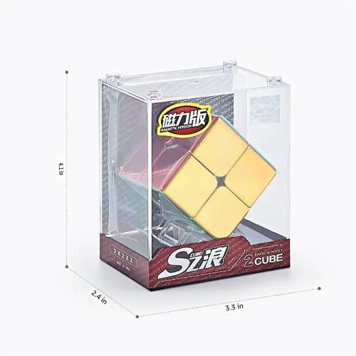 Vista 5 de LiangCuber Cyclone Boys cubo de velocidad magnético 2x2 sin adhesivos, cubo reflectante espejo, cubo brillante, rompecabezas