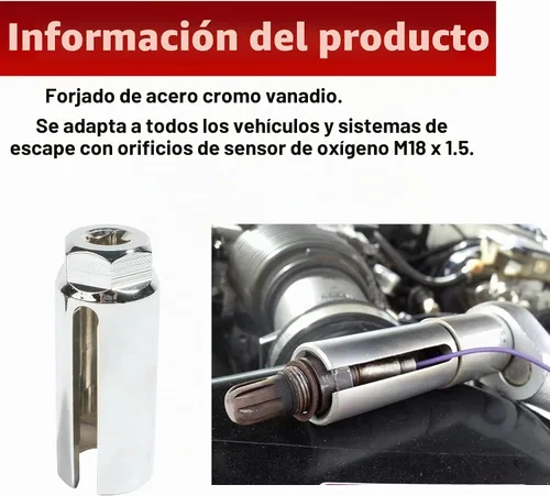 Vista 3 de Zlirfy 5PCS Removedores de Sensores de Oxígeno, Herramienta Removedora de Llave de Vaso para Sensor de Oxígeno Automotriz y Juego de Perseguidor