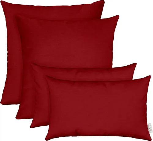 Vista 19 de RSH DECOR: Sunbrella Juego de 4 almohadas lumbares y cuadradas 20 x 12 pulgadas y 17 x 17 pulgadas Tela resistente al agua y a la decoloración