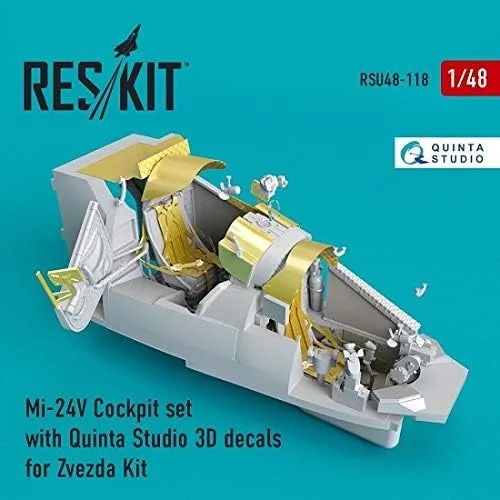 Vista 2 de Reskit RSU48-0118 - Juego de bañera 1/48 Mi-24 (V) con kit de calcomanías Quinta Studio 3D