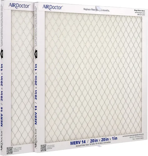 Vista 8 de AirDoctor Filtro plisado MERV 14 HVAC disponible en 6 tamaños. Captura el 96% de los contaminantes de 1 a 3 micras de tamaño. Captura las impurezas