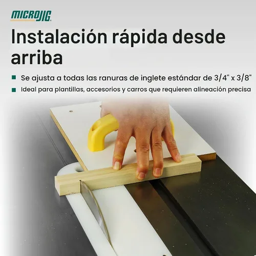 Vista 5 de Microjig ZP750-B2S2 Zeroplay - Barra de inglete (2 unidades) - Más vendido (nuevo, actualizado)