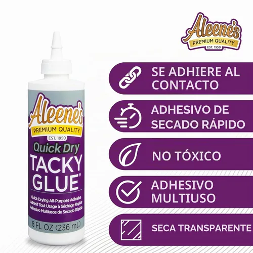 Vista 3 de Aleene's AR7-10 17843 - Pegamento pegajoso de secado rápido, 8 onzas, multicolor