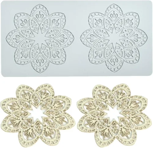 Vista 18 de Molde de silicona con estampado 3D de copos de nieve huecos para pastel de chocolate y caramelo para decoración de cupcakes