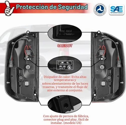 Vista 7 de Nixon Offroad Luces traseras para Toyota Tundra 2014 2015 2016 2017 2018 2019 2020 2021 Luces traseras LED Luces traseras Conjunto de luces traseras