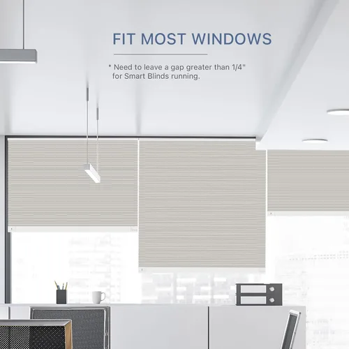 Vista 4 de THIRDREALITY ZigBee Persiana Inteligente, Cortinas de Ventana Opacas Motorizadas con Control Remoto, Persianas de Panal Inalámbricas, Ajuste