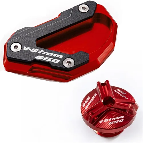 Vista 13 de Soporte de extensión lateral Soporte de extensión y tapa de llenado de aceite para Suzuki DL650 V-Strom 650 XT 650XT Vstrom650 (Color A Negro)