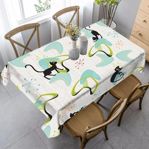 Vista 15 de Mantel azteca, diseño geométrico tribal, decoración rústica de nativos americanos, estilo suroeste, impermeable, lavable, para decoración de cocina