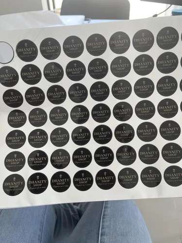 Vista 4 de Adhesivos personalizados hechos en Estados Unidos, imagen o texto- Etiquetas adhesivas personalizadas Etiqueta comercial personalizada
