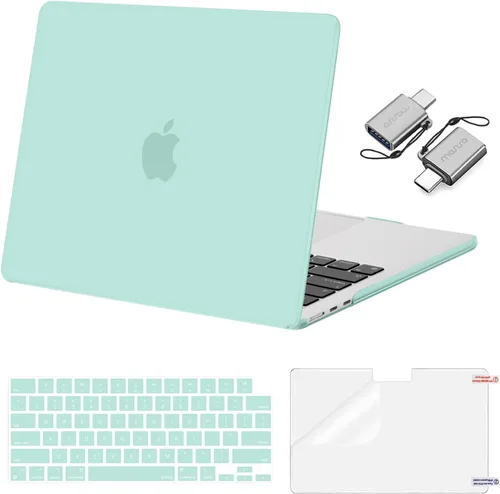 Vista 52 de Mosiso Funda para MacBook Air de 13 y 13.6 pulgadas, 2024, 2023 y 2022, M3 A3113, M2 A2681, Touch ID, carcasa rígida, cubierta de teclado, protector