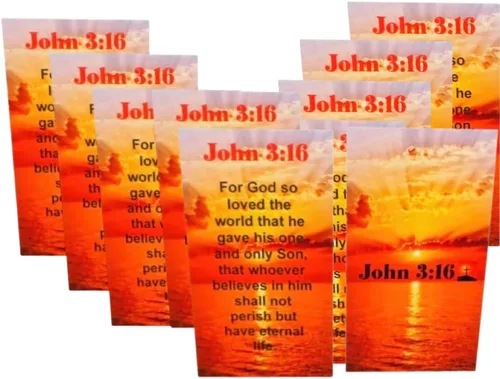 Vista 4 de Westmon Works Juan 3:16 Tarjeta Santa a granel Paquete de oración Biblia cristiana Escritura Pasaje Tres Dieciséis Paquete para Escuelas