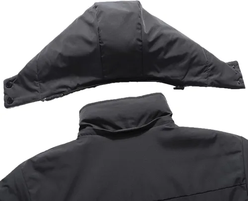 Vista 5 de Abrigo de nieve de invierno para hombre, chaqueta de esquí cálida, impermeable, con capucha, ropa de trabajo, Nieve