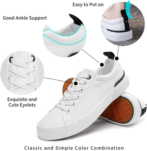Vista 2 de Tenis de lona para mujer, de corte bajo, para caminar y correr