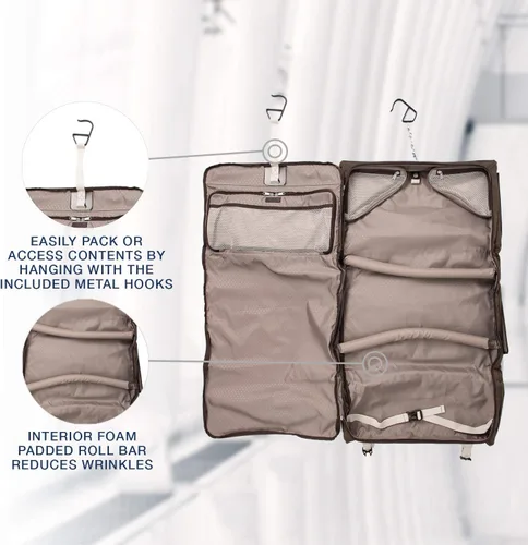 Vista 4 de Travelpro Platinum Elite - Bolsa de mano de tres pliegues, para hombres y mujeres, Espresso intenso, Platinum Elite - Bolso de mano de tres pliegues