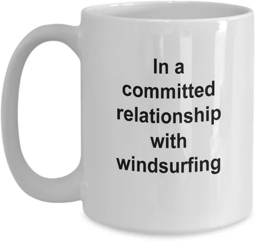 Vista 3 de Regalo de windsurfista - En una relación con el windsurf, taza de windsurf, regalo de windsurf