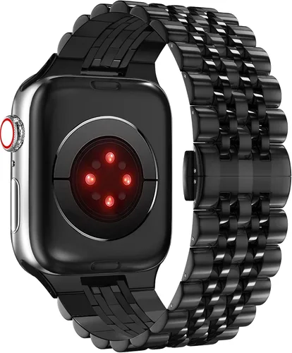 Vista 2 de SaNgaiMEi Compatible for Apple Watch Band Men 38mm 40mm 41mm 42mm 44mm 45mm Stainless Steel Iwatch Band Replacement Apple Watch Series 8 7 6 5 4 3 2