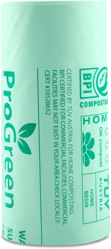 Vista 3 de Bolsas de compostaje de 33 galones, bolsas de basura compostables, extra gruesas de 1.1 mil, bolsas de compost para cocina, bolsas de basura