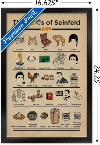 Vista 3 de Trends International Seinfeld - Póster de pared Abcs, 14.725 x 22.375 pulgadas, versión enmarcada en negro Versión con marco negro
