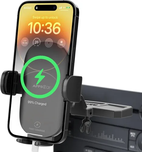 Vista 10 de APPS2Car Soporte de teléfono para ranura de CD resistente con diseño de operación con una mano, soporte para teléfono de coche manos libres