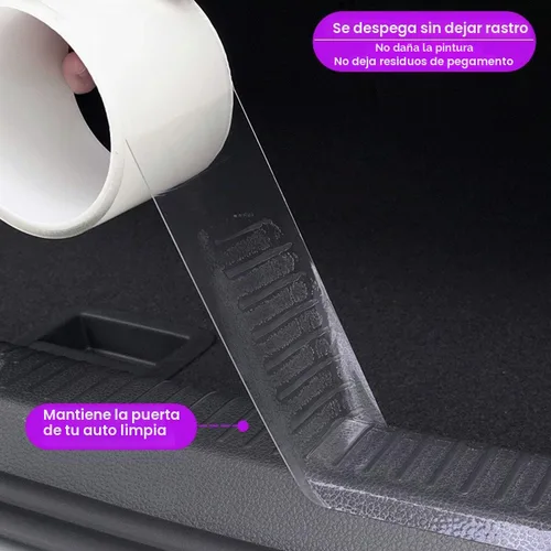 Vista 4 de QBUC - Protector de borde de puerta de coche, transparente, universal, protector de umbral de puerta de coche, protector de borde, película