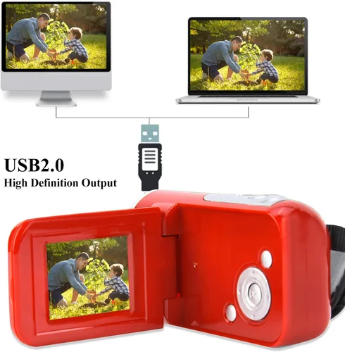 Vista 3 de EBTOOLS Videocámara digital para niños, videocámara digital portátil para niños con pantalla LCD TFT a color de 2 pulgadas, adecuada para ejercicio