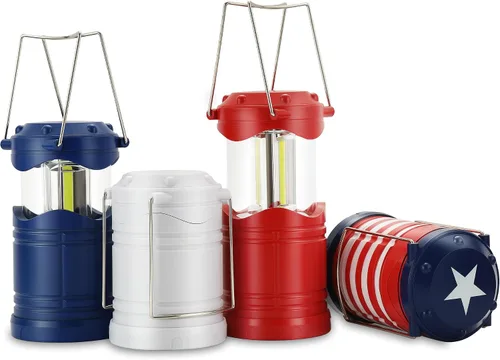 Vista 13 de Lichamp Linterna LED para campamento, paquete de 4 linternas alimentadas por batería para cortes de energía, luz colgante plegable portátil esencial