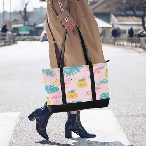 Vista 6 de Linda funda para portátil de flamencos rosados moderna con bolsa de cremallera para el trabajo para yoga con tablet maletin ejecutivo para mujer