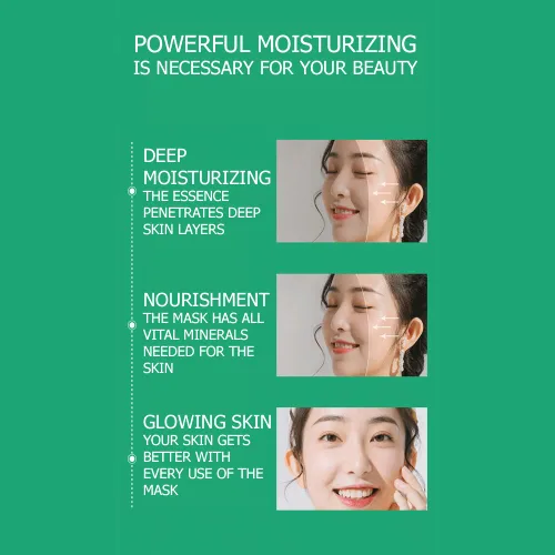Vista 2 de BIOAQUA Mascarilla hidratante tierna Fruta Miel Té Verde Pepino Aguacate Arándano Rojo Granada Aloe Vera Cuidado de la Piel Facial 0.88 oz x 7pcs