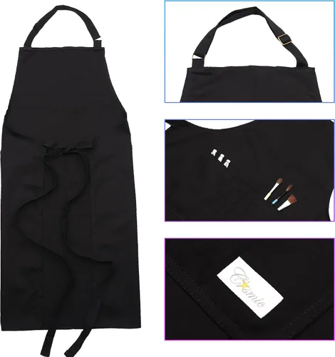 Vista 4 de Delantales cósmicos de grado profesional para manualidades y chef con bolsillos, delantal de 34 x 26 pulgadas para cocina, cocina, parrilla, artista