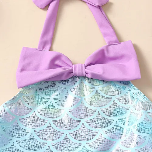 Vista 4 de Traje de baño de sirena para bebé, traje de baño de una pieza, traje de baño de playa infantil