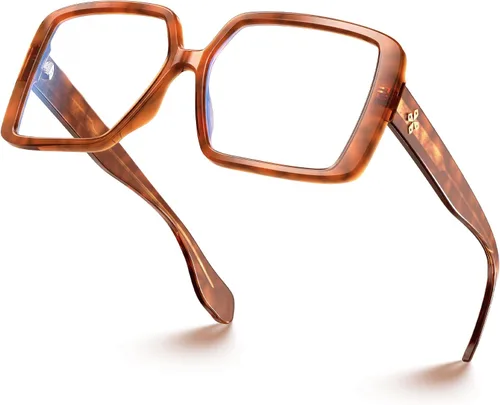 Vista 8 de VISOONE Gafas de bloqueo de luz azul TR90 de gran tamaño, accesorios de moda, sin receta para mujeres, Harvard