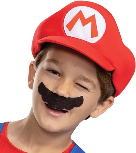 Vista 3 de Disguise Disfraz de Mario Elevated para niños, disfraz oficial de Super Mario Bros con sombrero y bigote