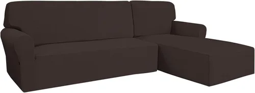 Vista 15 de Funda Easy-Going elástica para sofá modular, 2 piezas, en forma de L, para diván, para sala de estar, tela jacquard, con parte inferior elástica