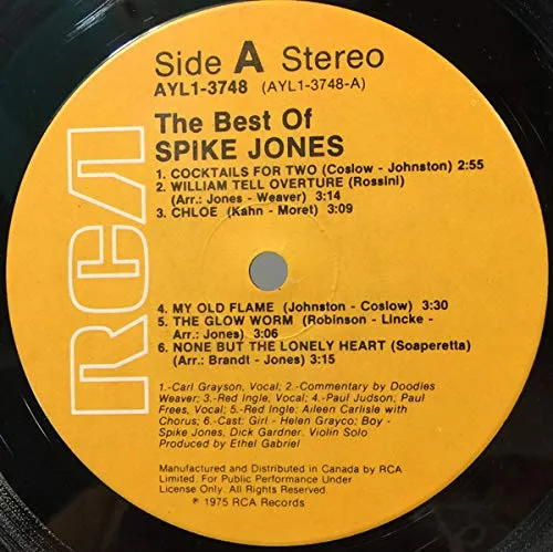 Vista 4 de The Best of Spike Jones and His City Slickers Record Album RPM , Stereo Release from 1975 on the RCA Records label , Classic Comedy as heard on the