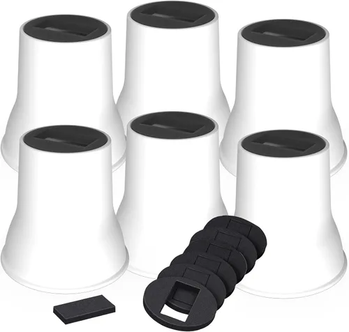 Vista 9 de MYMULIKE Elevadores de cama de 6 pulgadas, paquete de 6 elevadores de muebles de cama resistentes, elevadores de hasta 2200 libras para sofás