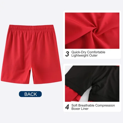 Vista 5 de HODOSPORTS Mens Swimsuit Trunks 7" Quick-Dry Swim Shorts with Compression Liner and Zipper Pockets
