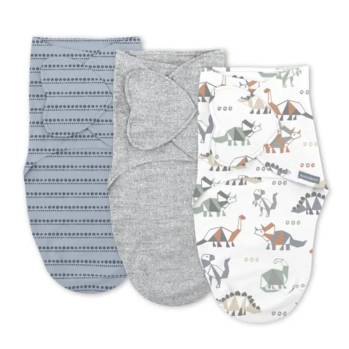 Vista 6 de SwaddleMe Manta original – Tamaño pequeño/mediano, 0-3 meses, paquete de 3 (corazones de bebé), fácil de usar, mantiene al bebé cómodo y seguro