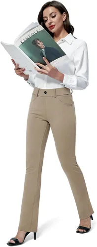 Vista 5 de M MOTEEPI Yoga Dress Pants for Women 31''29''33'' High Waisted Pull on Work Pants Business Slacks