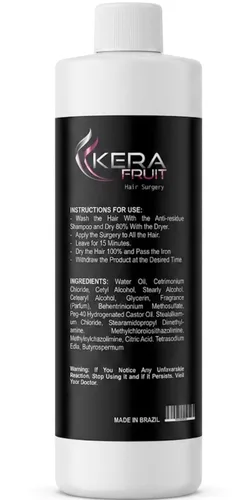 Vista 3 de KERA FRUIT - Kit de tratamiento capilar con queratina brasileña, alisado en casa con champú, sin formaldehído, Cirugia Capilar para el cabello, 16