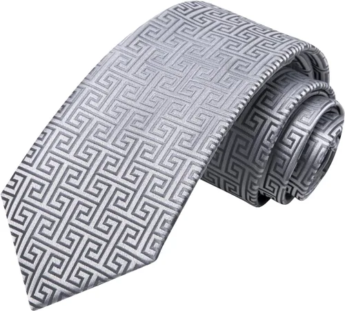Vista 178 de Hi-Tie Corbata clásica de cachemira para hombre con pañuelo y gemelos a cuadros