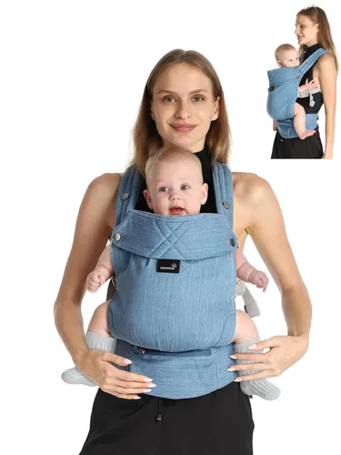 Vista 14 de GROWNSY Portabebés para recién nacidos a niños pequeños, ligero, ergonómico de 7-44 libras, portabebés para recién nacidos con soporte