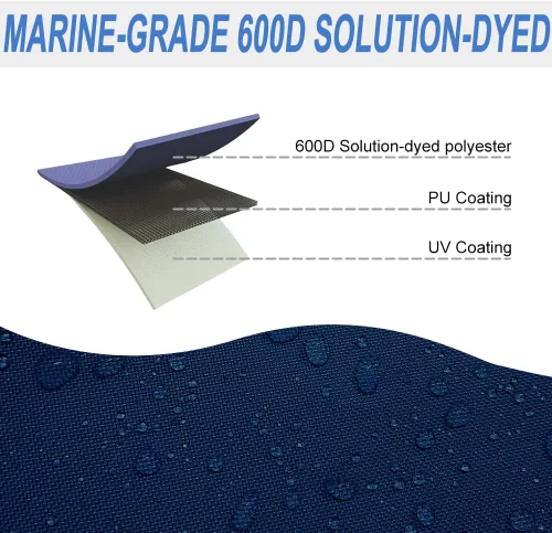 Vista 7 de 600D Resistente al Desvanecimiento y a las Grietas Cubierta Completa para Motor Fuera de Borda Remolcable, Cubierta de Motor de Barco Impermeable