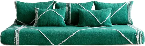 Vista 8 de arabicsofa Sofás de Suelo Coloridos de Estilo Marroquí – Cojines de Suelo Modulares Hechos a Mano (Beige 16, Sofá de Suelo de 4 pies)