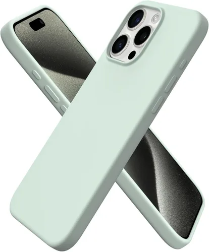 Vista 25 de ORNARTO Funda compatible con iPhone 15 Pro Max de 6.7 pulgadas, de silicona líquida delgada, de 3 capas, de gel suave, protectora, a prueba