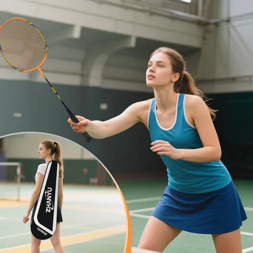 Vista 7 de Raqueta de bádminton, raquetas de bádminton, ofensivas y defensivas, ligeras de fibra de carbono de 2.65 oz de una sola pieza, moldeadas