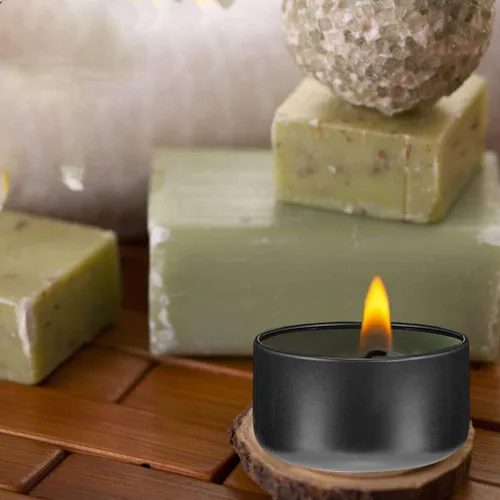 Vista 8 de VILLCASE 24 tarros de velas para manualidades, velas de comida a granel, decoración de crema, recipientes de 2 onzas con tapas, latas con tapas
