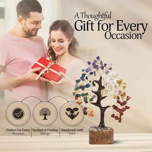 Vista 7 de Árbol de Cristal del Árbol de la Vida de los Siete Chakras, Cristales y Piedras Curativas, Regalos de Cumpleaños para Mujeres, Cristales Curativos