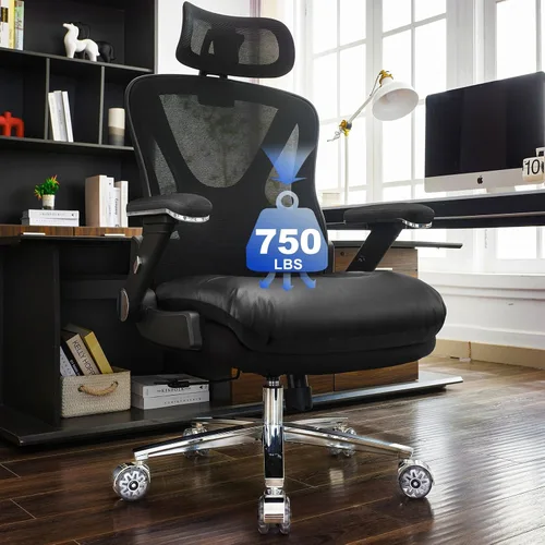 Vista 8 de Silla de oficina ergonómica de 750 libras, sillas de oficina grandes y altas mejoradas para personas pesadas, silla de escritorio de malla