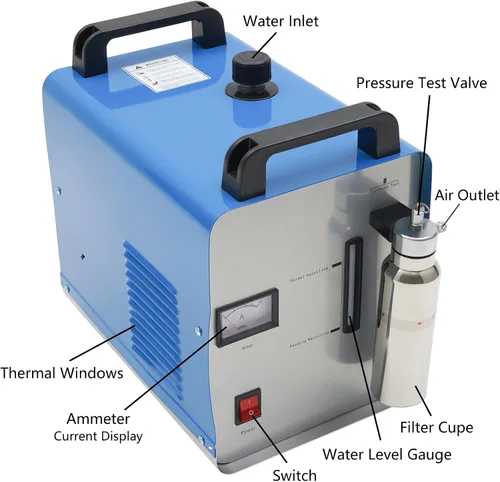 Vista 3 de Oxígeno Hidrógeno Gas Generador de Llama Antorcha Soldador de Agua Pulidor de Llama Acrílico 75 L/H Máquina Pulidora de Llama Acrílico Portátil